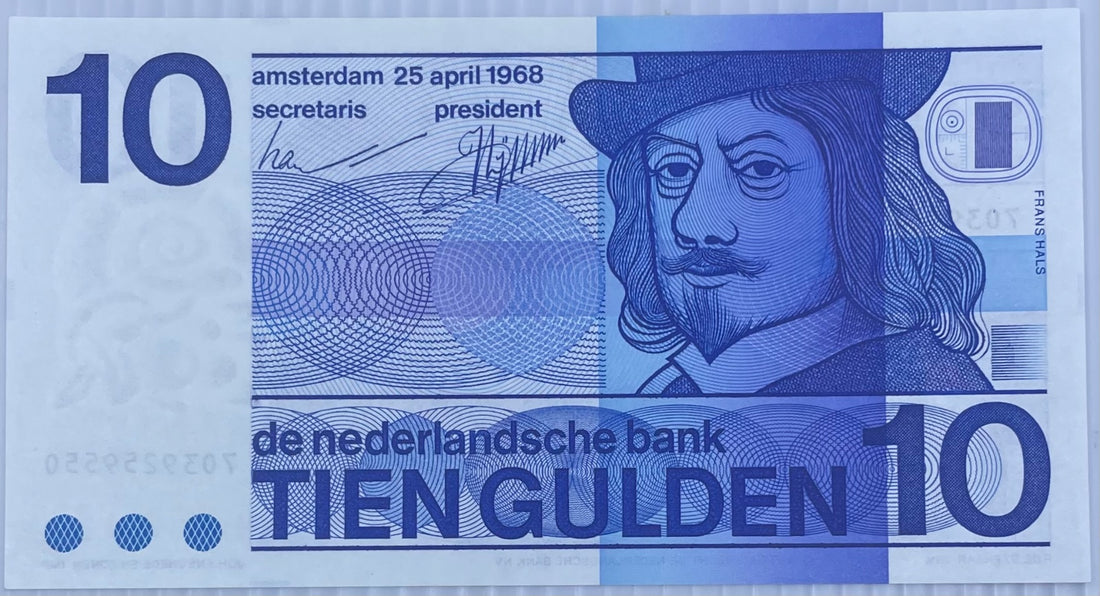 Netherlands 1968 10 Gulden P-91 UNC World Banknote Note Shown — front