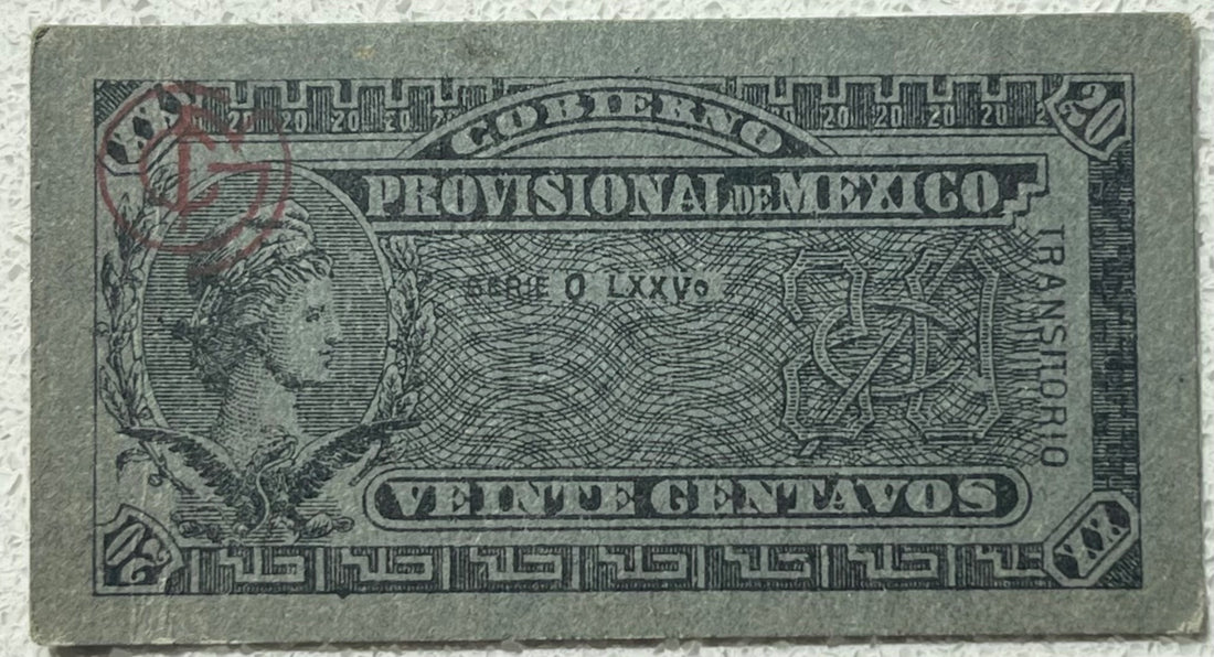 Mexico 1914 20 Centavos P-S699A Circulated World Banknote — front