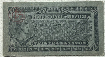 Mexico 1914 20 Centavos P-S699A Circulated World Banknote — front