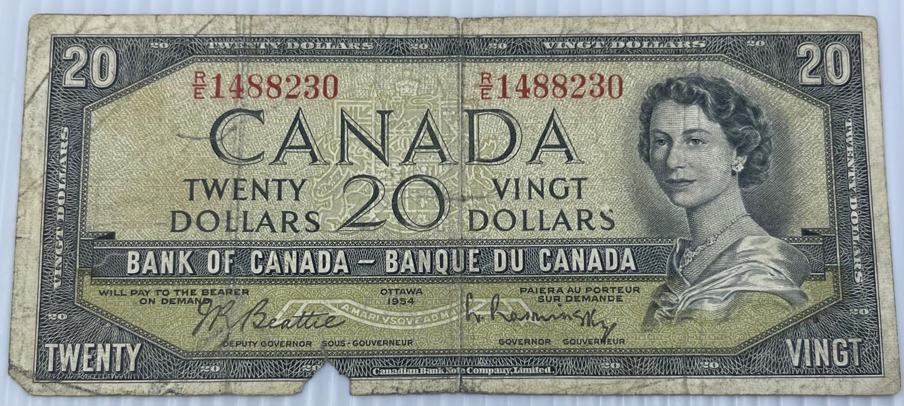 Canada 1961 20 Dollars P-80 Circulated World Banknote — front