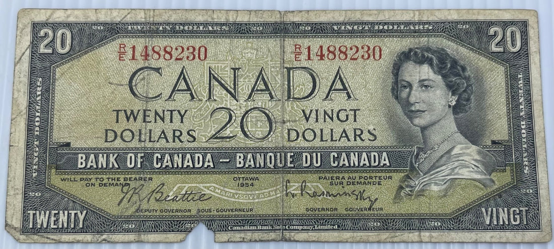 Canada 1961 20 Dollars P-80 Circulated World Banknote — front