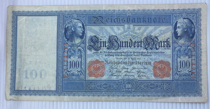 Germany 1910 100 Mark P-44 Circulated World Banknote — front