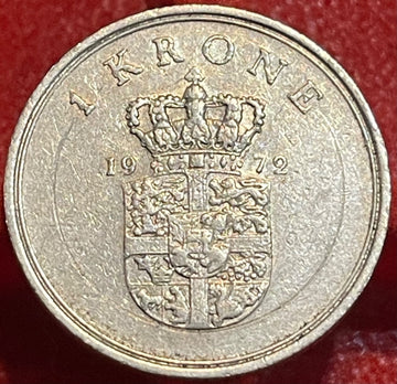 Denmark 1972 1 Krone Circulated World Banknote — front