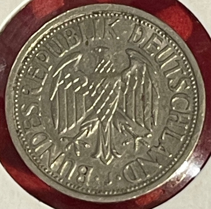 Germany 1951 2 Deutsche Mark Circulated World Coin P-KM-111 Circulated World Coin Item Shown — back