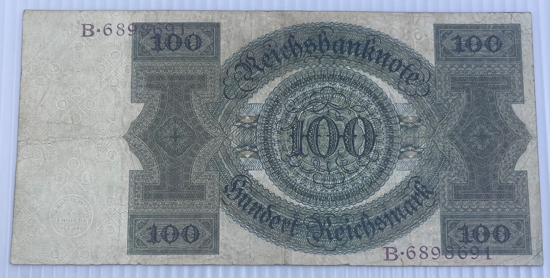 Germany 1924 100 Reichsmark P-178 Circulated World Banknote — back