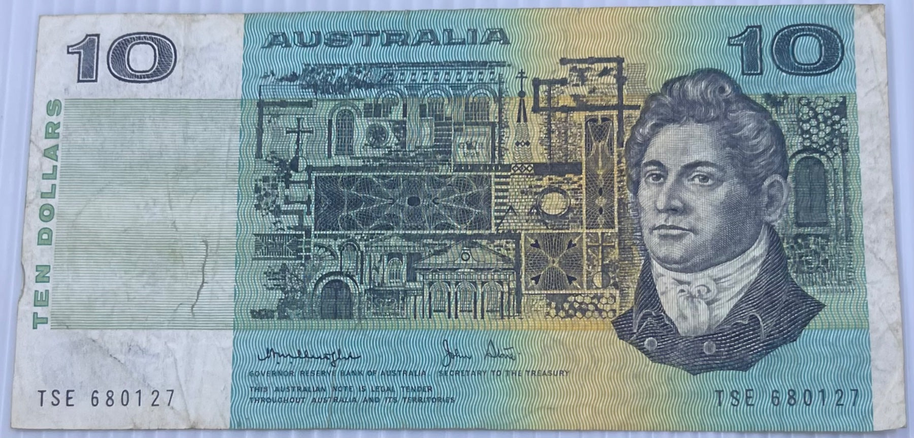 Australia 1983 10 Dollars P-45 Circulated World Banknote — back