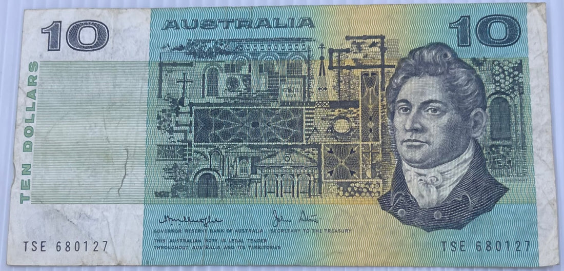 Australia 1983 10 Dollars P-45 Circulated World Banknote — back