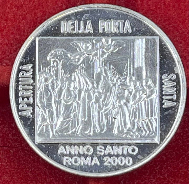 Vatican City 2000 Anno Santo (Holy Year) Jubilee 2000 – Apertura della Porta Santa Base metal, silver-colored (exact composition unknown) UNC Medal P-Unknown UNC Medal Item Shown — back