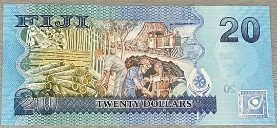 Fiji 2012 20 Dollars P-122 Circulated World Banknote From Lot — back