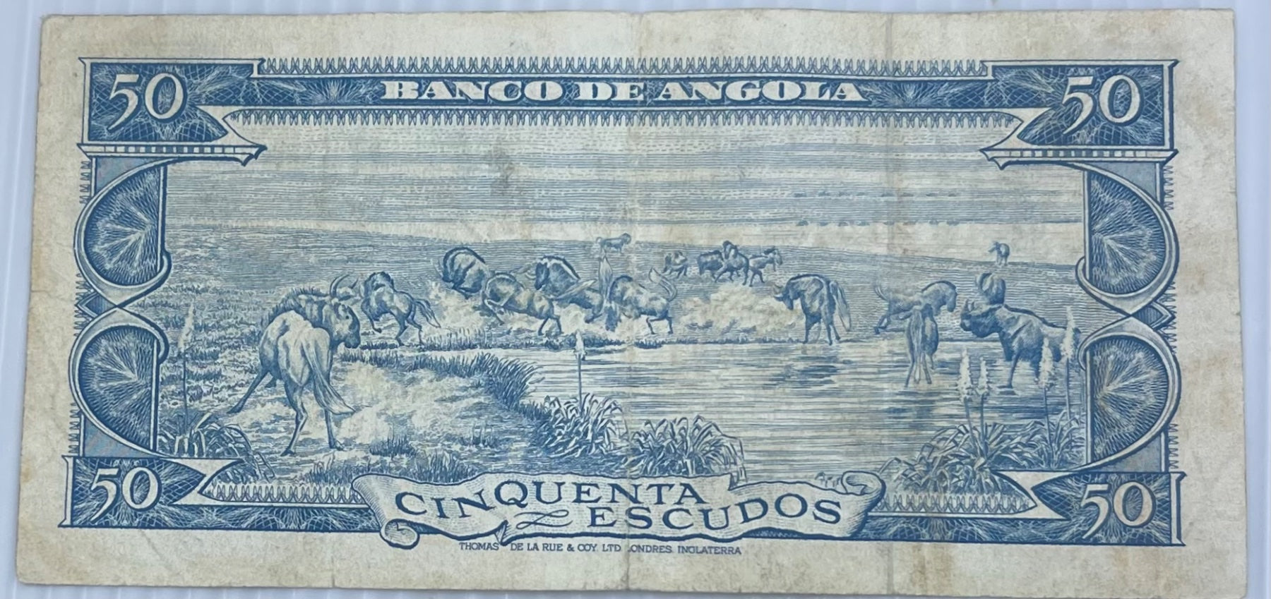 Angola 1962 50 Escudos P-92 Circulated World Banknote From Lot — back