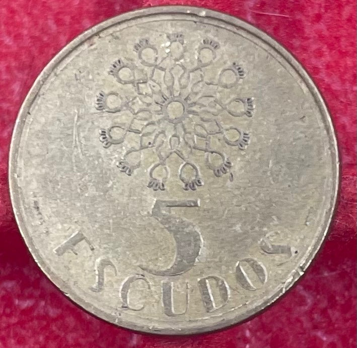 Portugal 1961 5 Escudos KM-589 Circulated World Coin — back