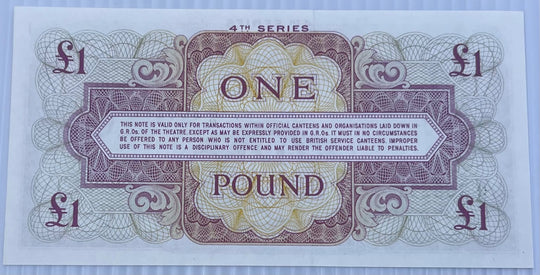 England 1962 £1 Pound P-M36 UNC World Banknote From Lot — back