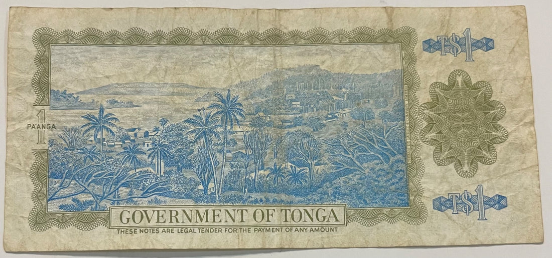 Tonga 1989 1 Paʻanga P-19 Circulated World Banknote — back