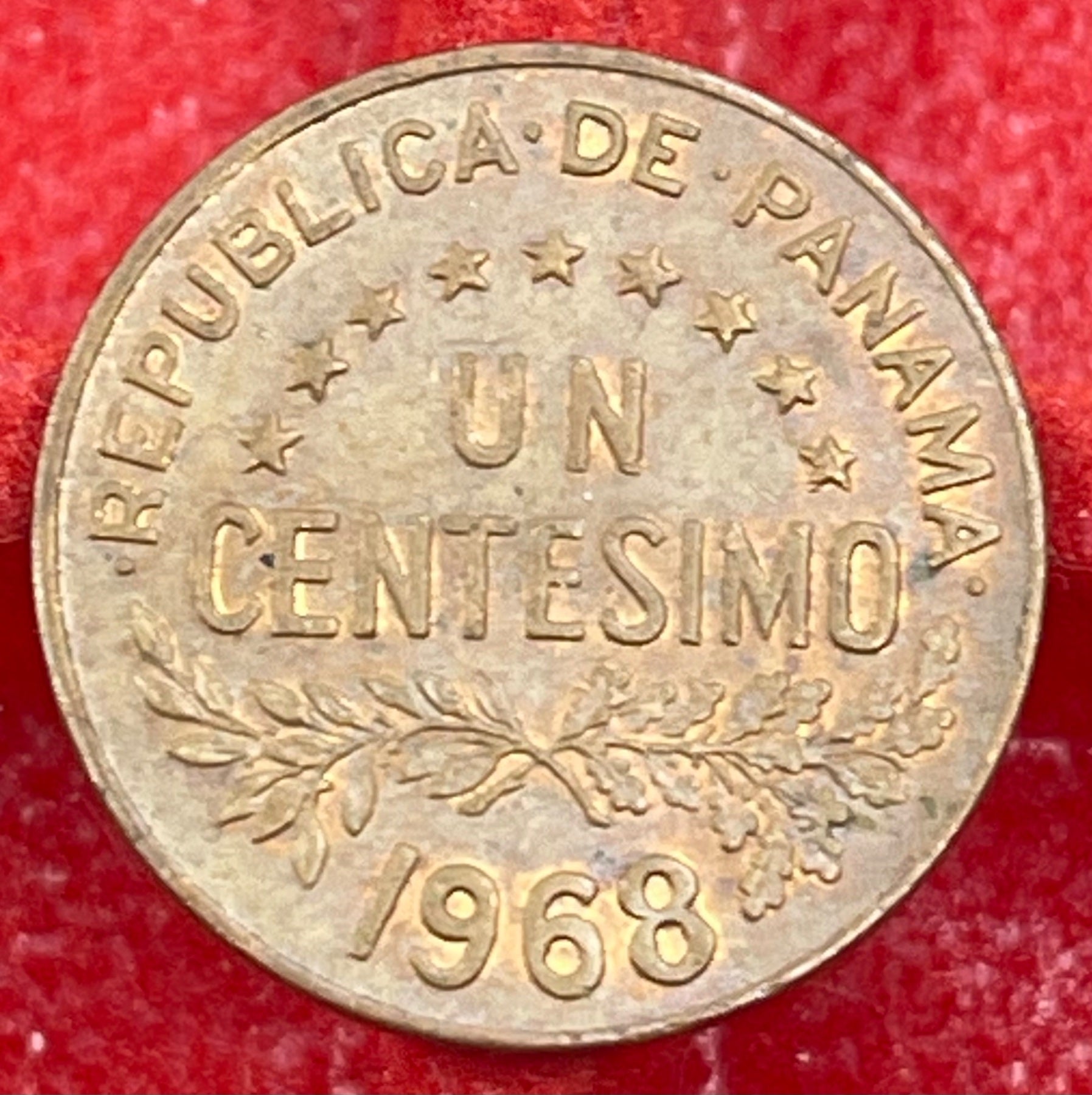 Panama 1968 1 Centesimo KM-22 Circulated World Coin Item Shown — back