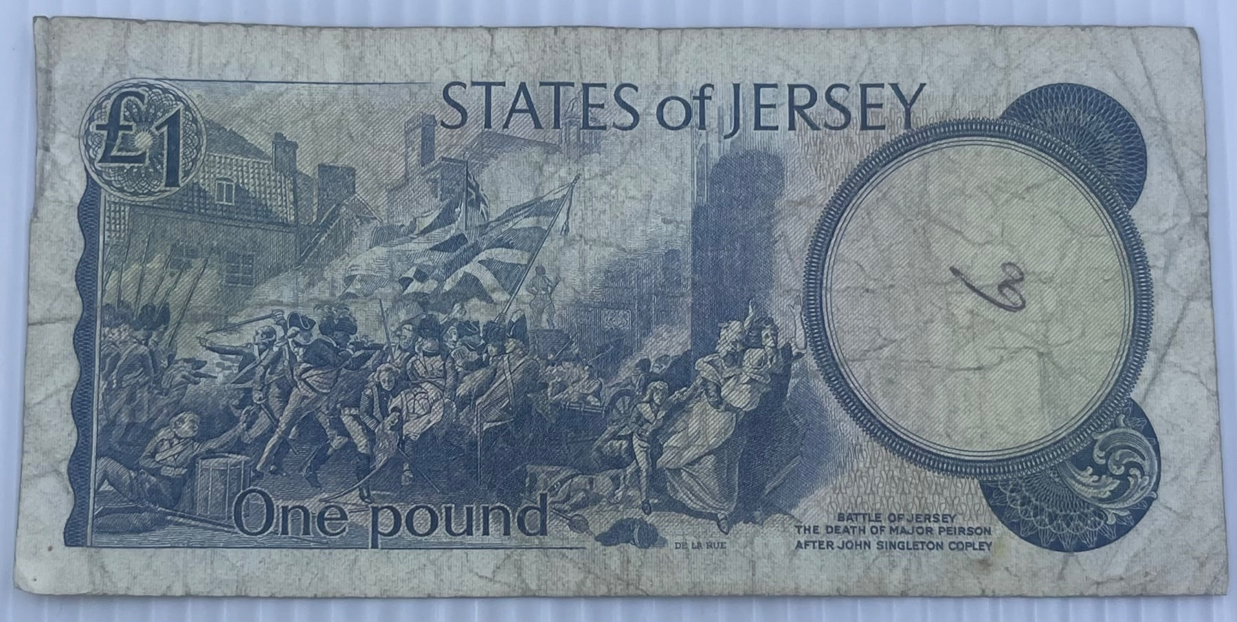 Jersey 1976 £1 Pound P-11 Circulated World Banknote — back