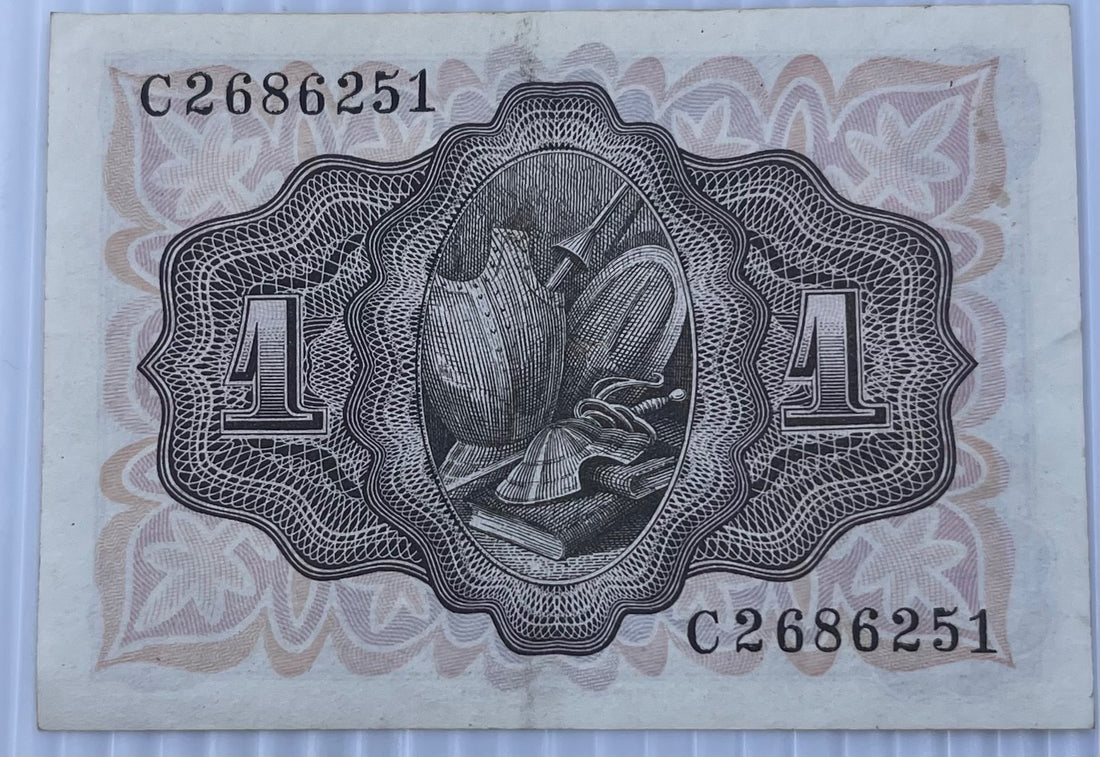 Spain 1951 1 Peseta P-139 Circulated World Banknote Note Shown — back