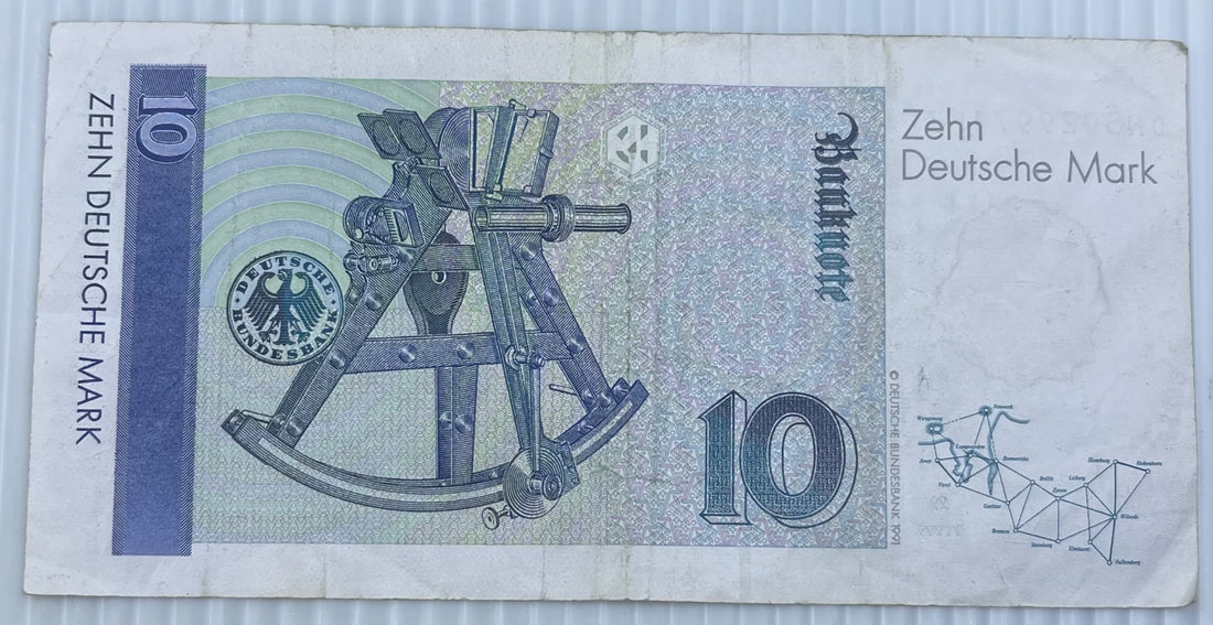 Germany 1993 10 Mark P-39 Circulated World Banknote — back
