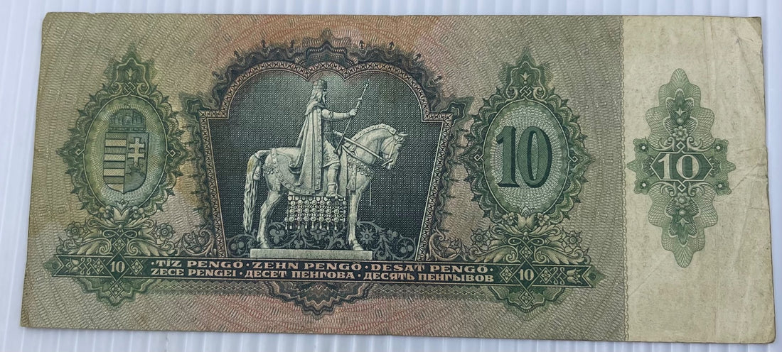 Hungary 1936 10 Pengo P-100 Circulated World Banknote — back
