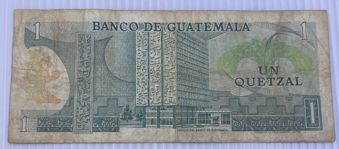 Guatemala 1973 1 Quetzal P-59A Circulated World Banknote — back