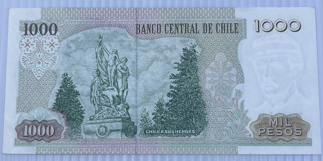 Chile 2008 1000 Pesos P-154 Circulated World Banknote Note Shown — back