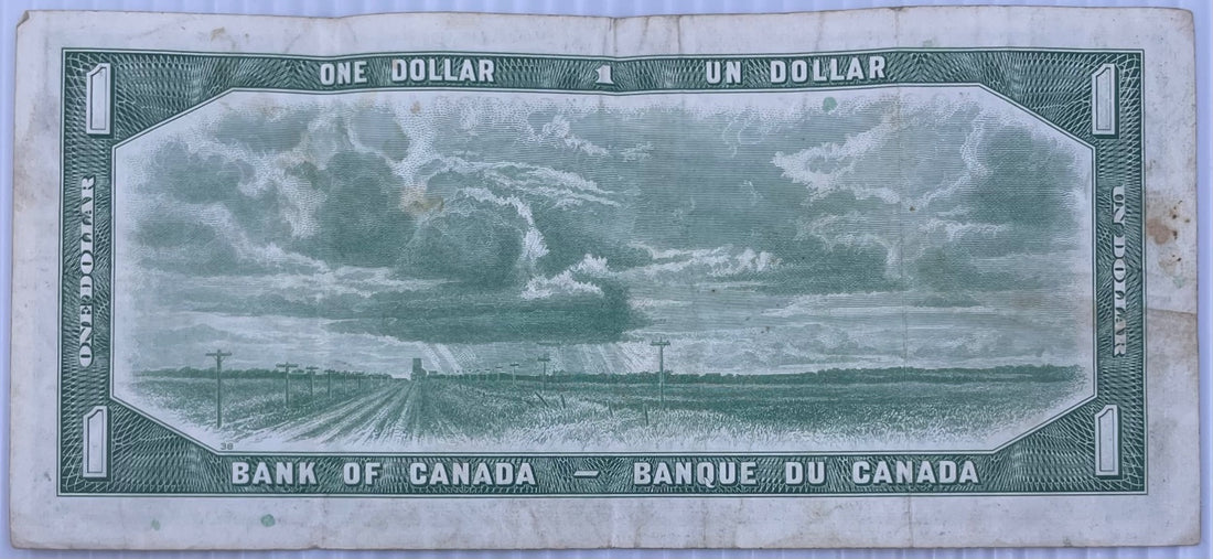 Canada 1954 1 Dollar P-66b Circulated World Banknote — back