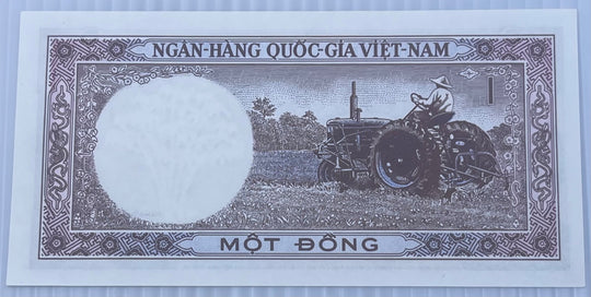 Vietnam 1964 1 Dong P-15 UNC World Banknote Note Shown — back