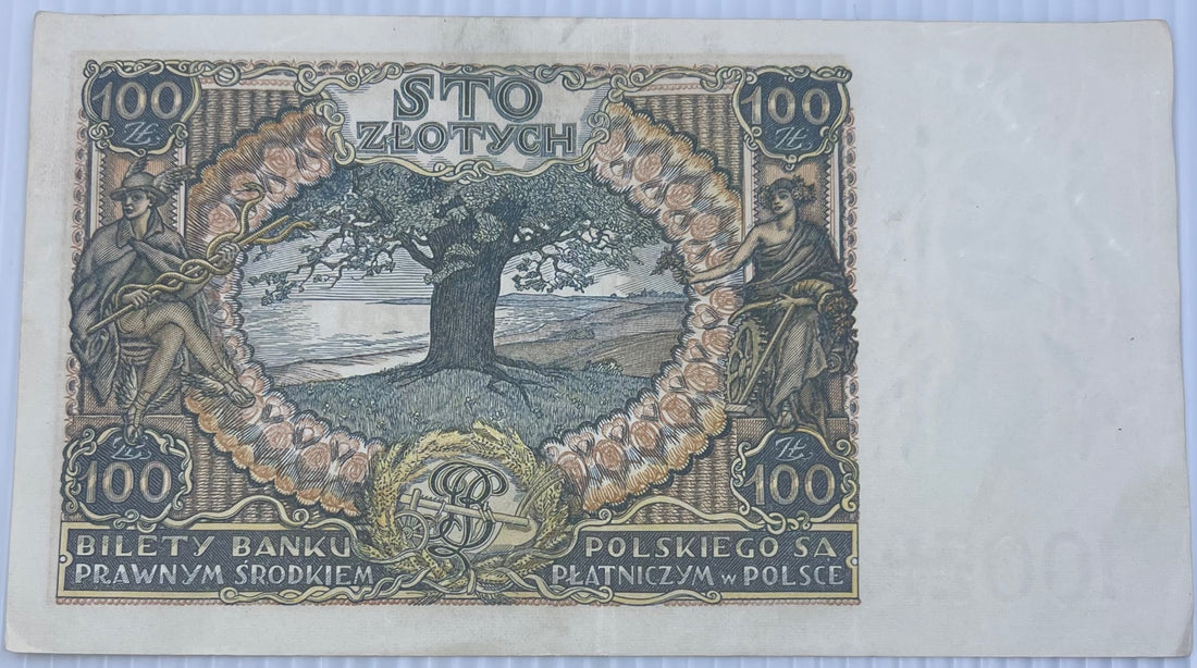 Poland 1934 100 Zloty P-75 Circulated World Banknote — back