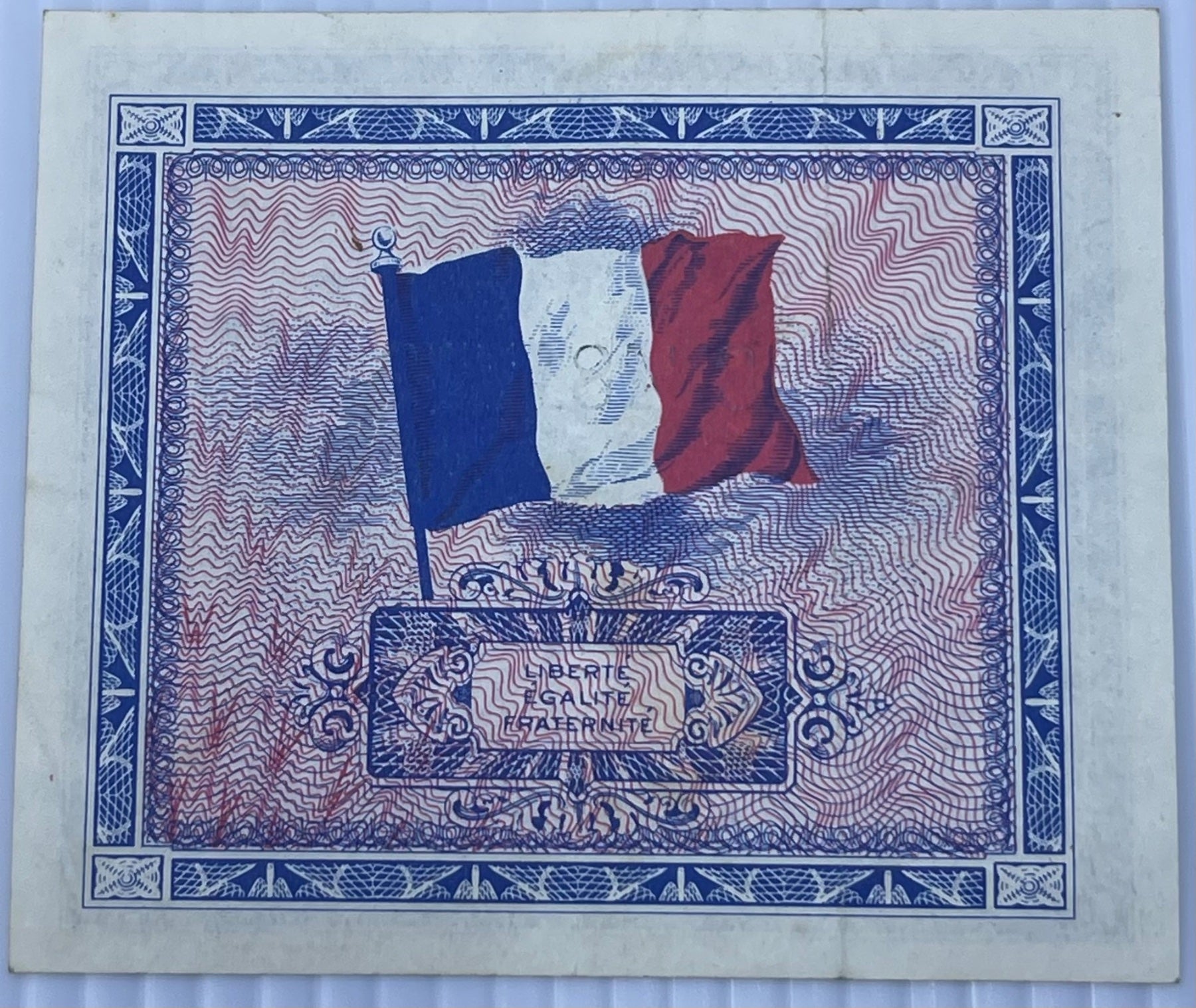 France 1944 5 Francs P-M2 Circulated World Banknote Note Shown — back