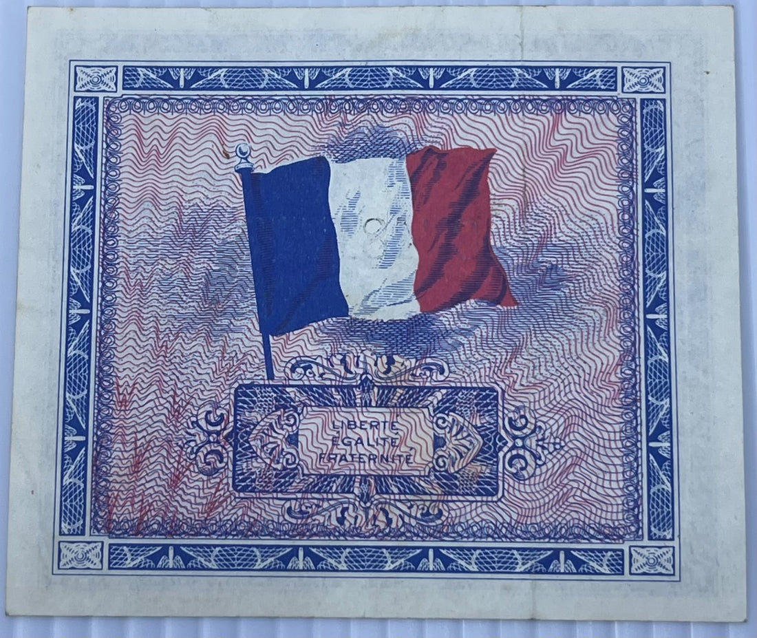 France 1944 5 Francs P-M2 Circulated World Banknote Note Shown — back