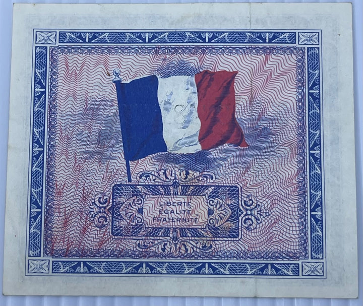 France 1944 5 Francs P-M2 Circulated World Banknote Note Shown — back