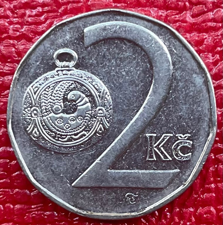 Czech Republic 1994 2 Kč Circulated World Coin Item Shown — back