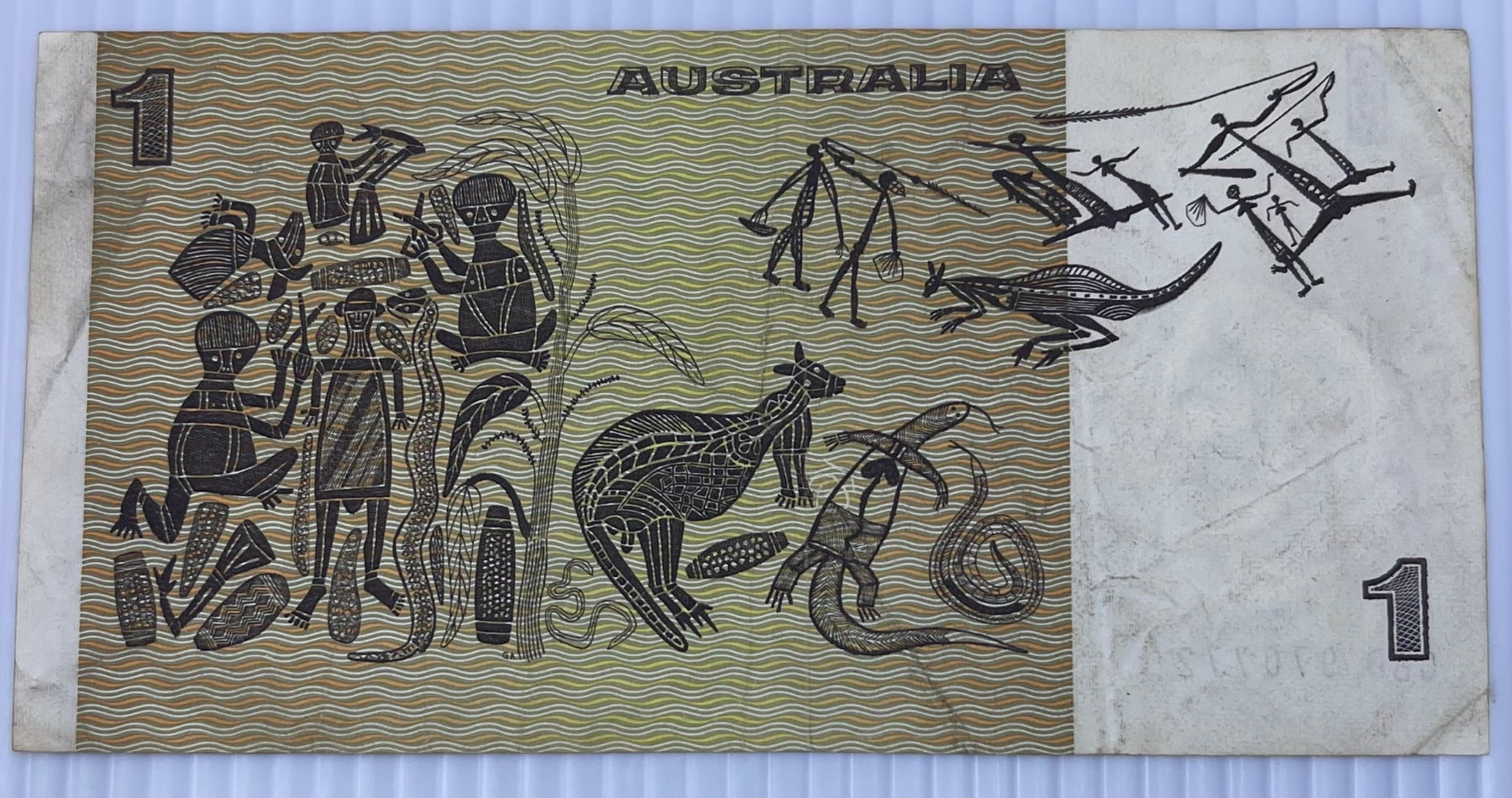 Australia 1966-1984 1 Dollar 42 Circulated World Banknote Note Shown — back