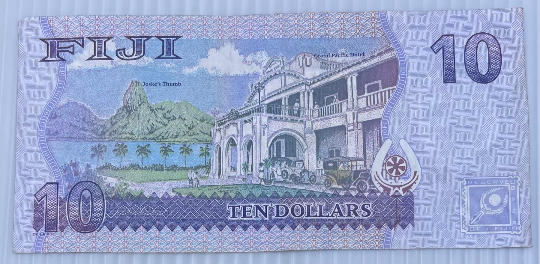 Fiji 2007 10 Dollars P-111 Circulated World Banknote From Lot — back