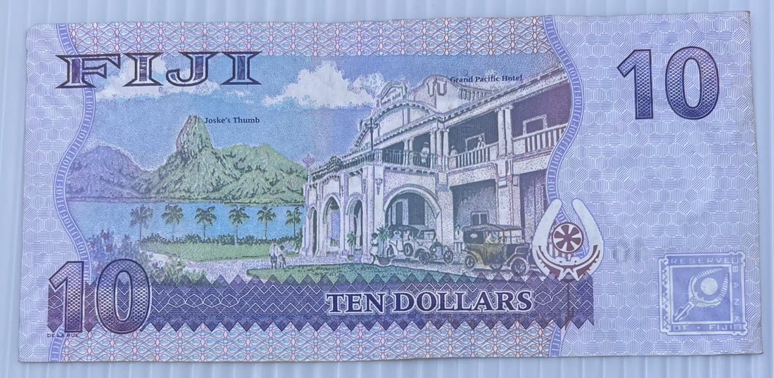 Fiji 2007 10 Dollars P-111 Circulated World Banknote From Lot — back