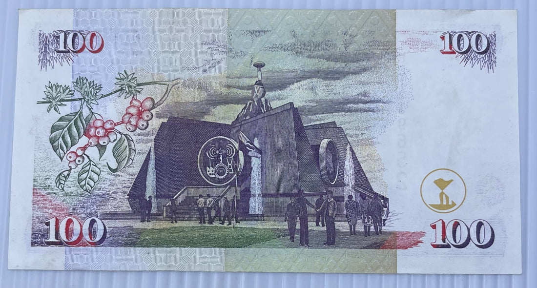 Kenya 2002 100 Shillings P-37 Circulated World Banknote Note Shown — back