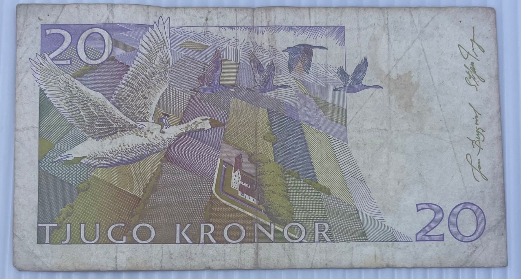 Sweden 1991 20 Kronor P-62 Circulated World Banknote — back