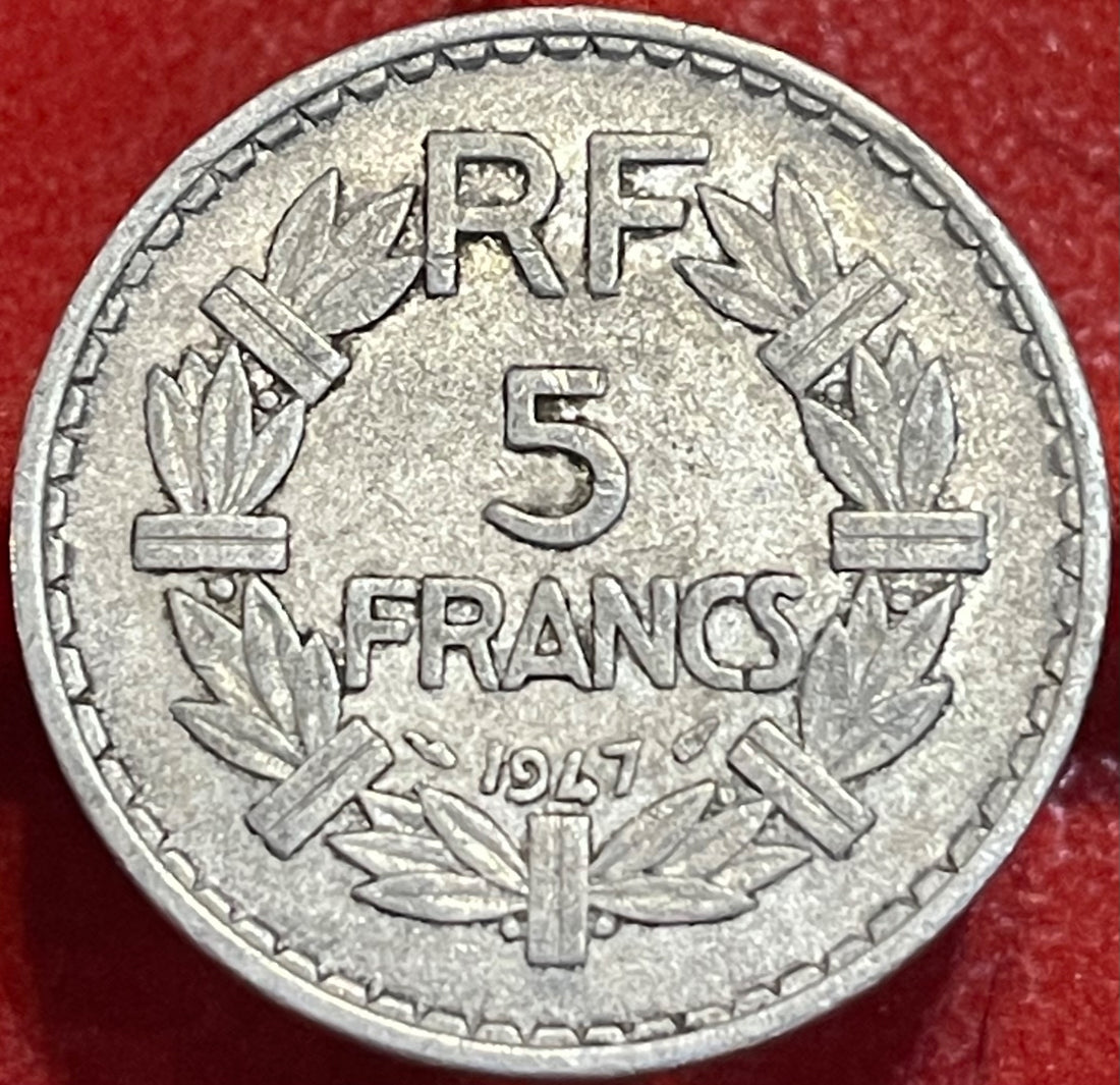 France 1947 5 Francs Circulated World Coin — back