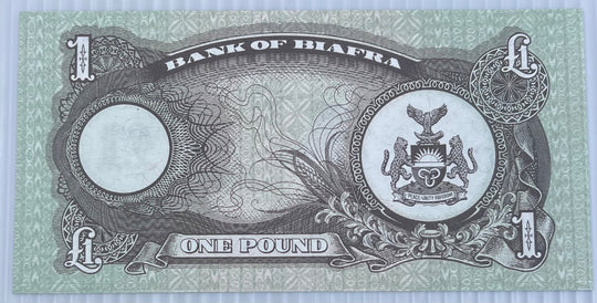 Biafra 1968 1 Pound P-3 UNC World Banknote From Lot — back