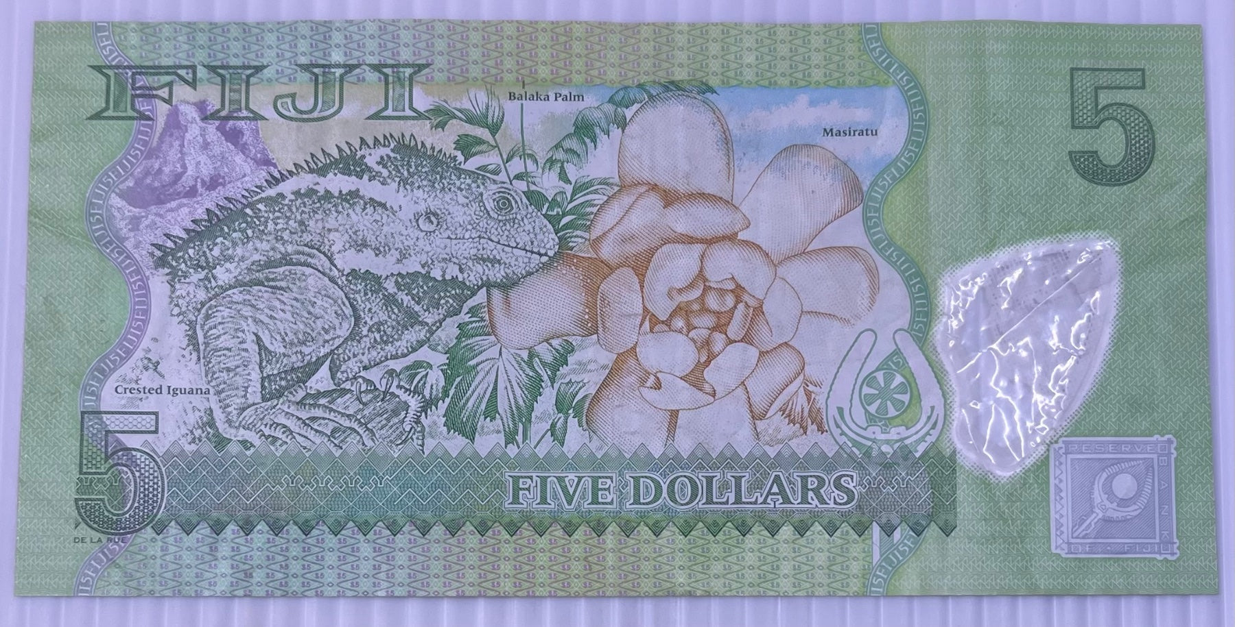 Fiji 2012 5 Dollars P-115 Circulated World Banknote Note Shown — back