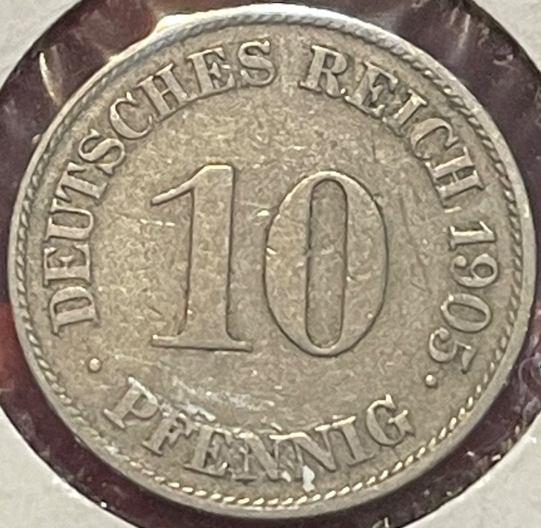 Germany 1905 10 Pfennig KM-14 Circulated World Coin — back