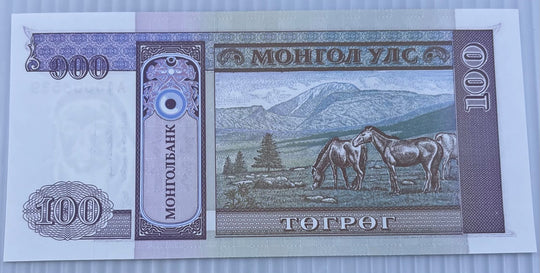 Mongolia 1994 100 Tögrög P-57 UNC World Banknote — back