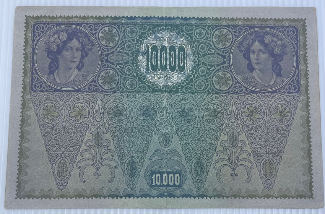 Austria 1919 10,000 Kronen P-66 Circulated World Banknote — back