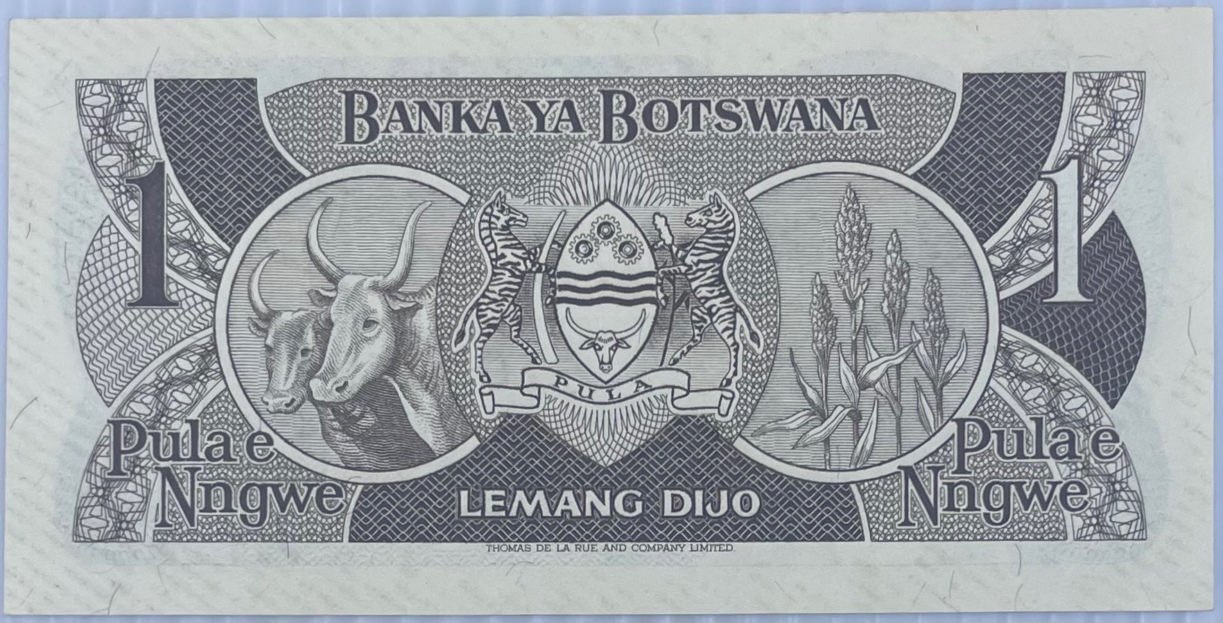Botswana 1976 1 Pula P-1 UNC World Banknote Note Shown — back