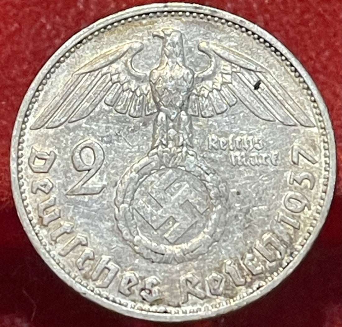 Germany 1937 2 Reichsmark KM-86 Circulated World Coin — back