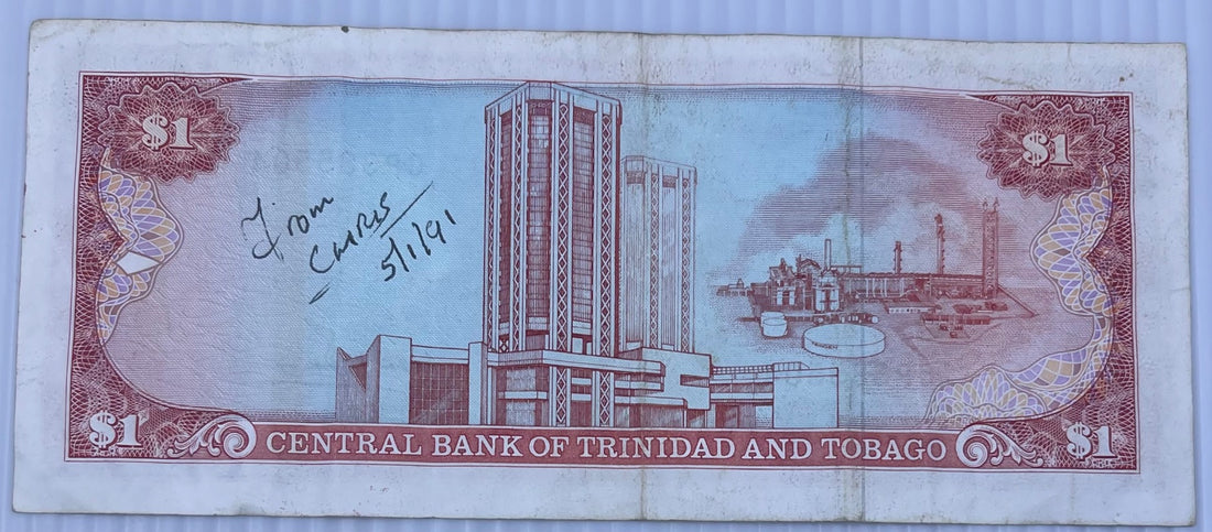 Trinidad and Tobago 1985 1 Dollar P-36 Circulated World Banknote — back