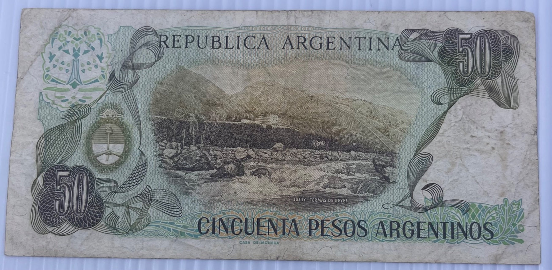 Argentina 1985 50 Pesos Argentinos P-314 Circulated World Banknote — back