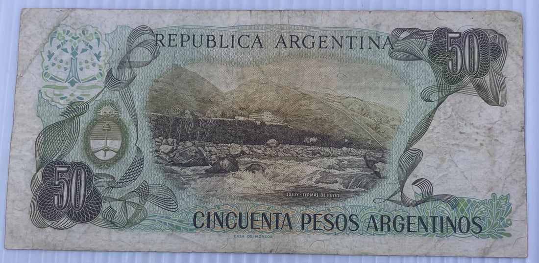 Argentina 1985 50 Pesos Argentinos P-314 Circulated World Banknote — back