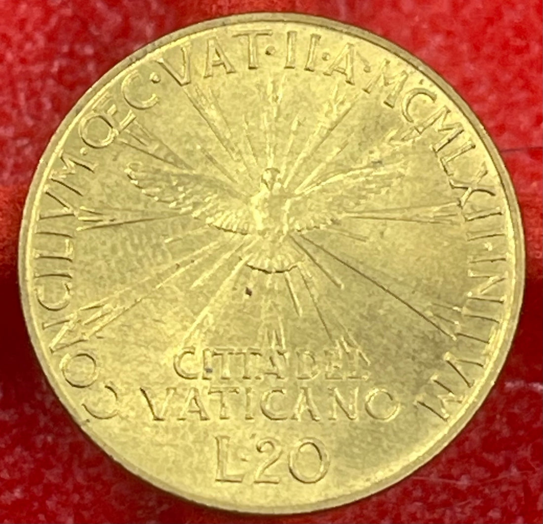 Vatican City 1962 20 Lire KM-71 AUNC World Coin Item Shown — back