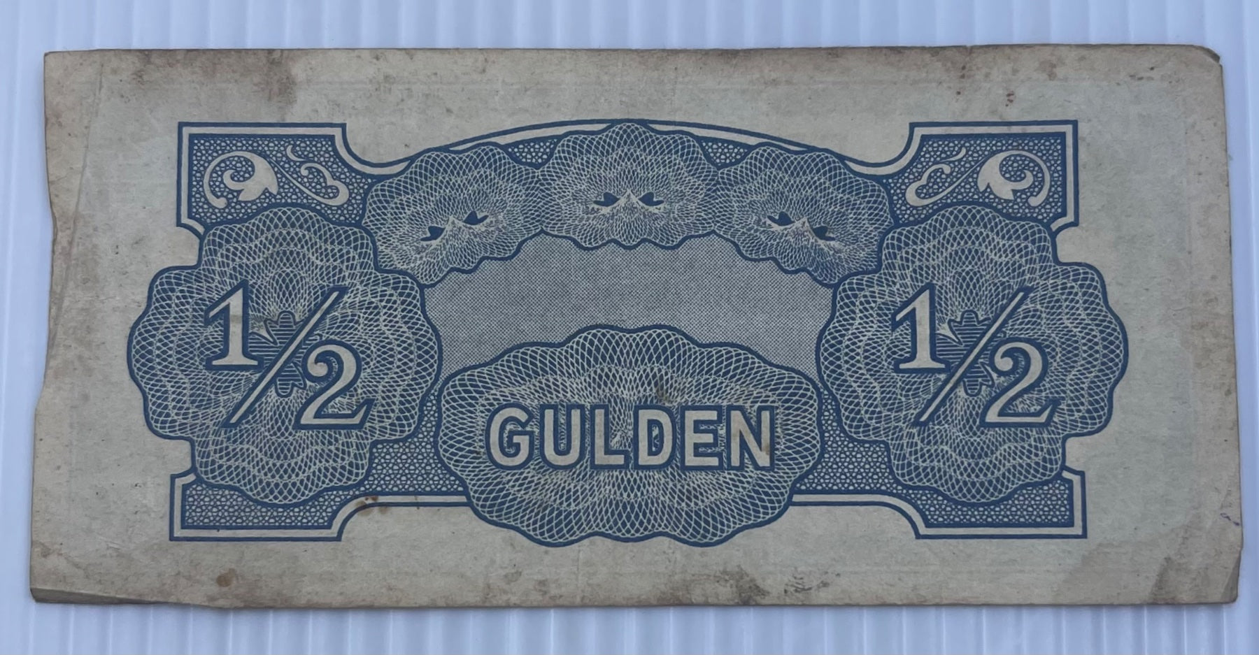 Netherlands Indies 1942 1/2 Gulden P-122 Circulated World Banknote Note Shown — back