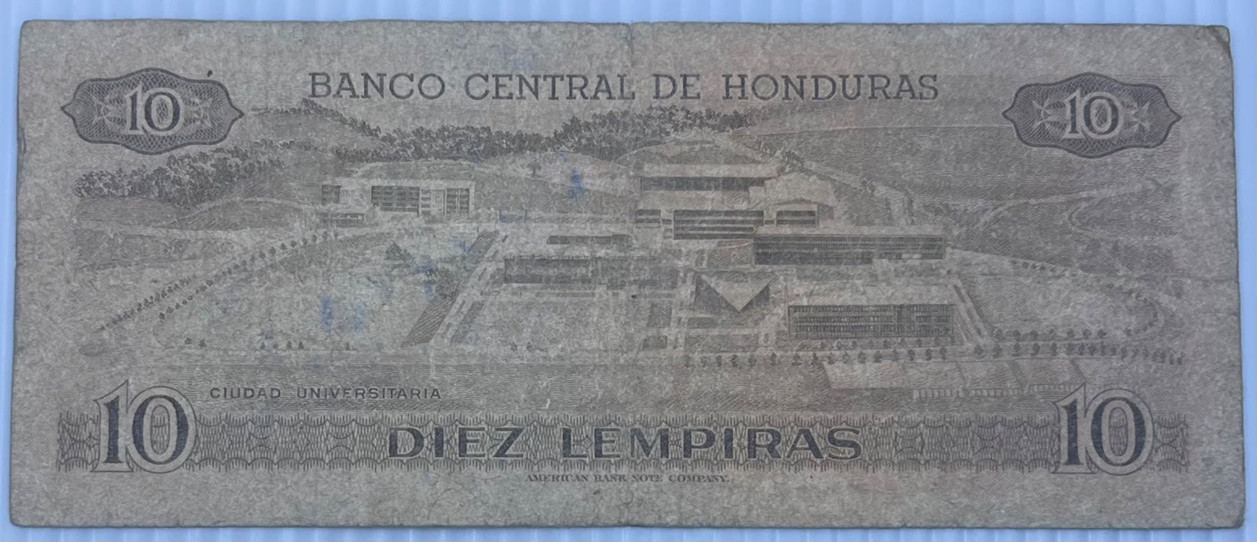 Honduras 1984 10 Lempira P-64 Circulated World Banknote — back